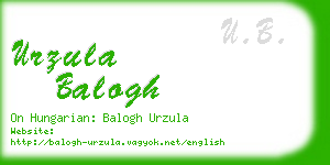 urzula balogh business card